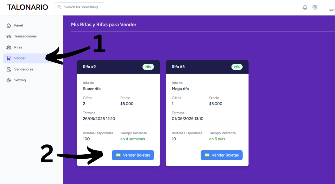 Paso 1: Vender Boleta